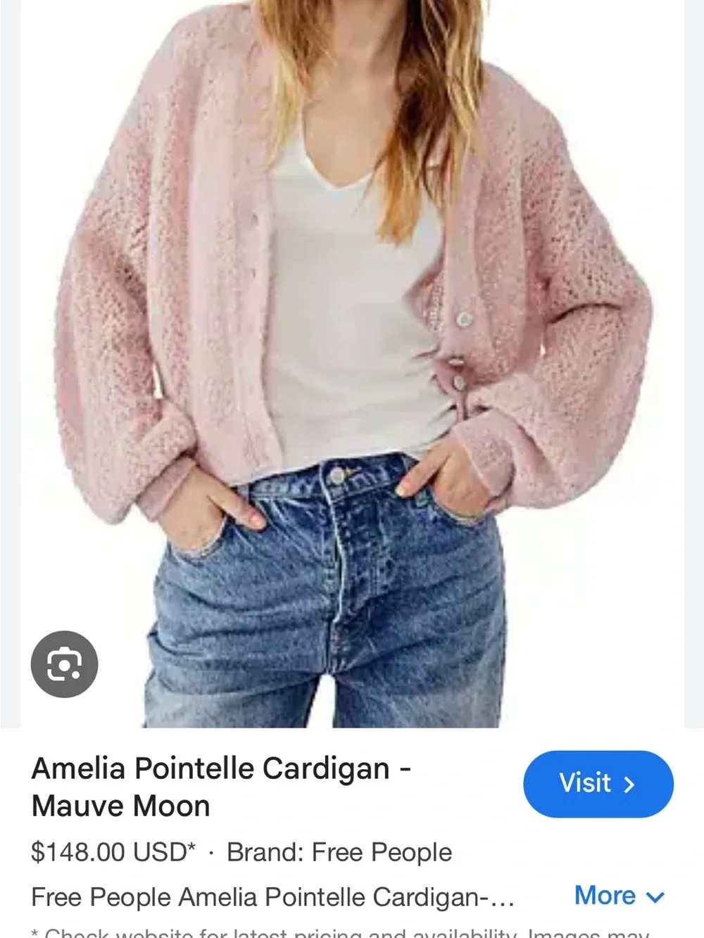 Free People Amelia Alpaca Pointelle Cardigan - Whisper Pink (Women’s Size Small)